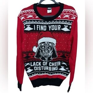 Star Wars Darth Vader Ugly Christmas Sweater Red Black Sz Medium